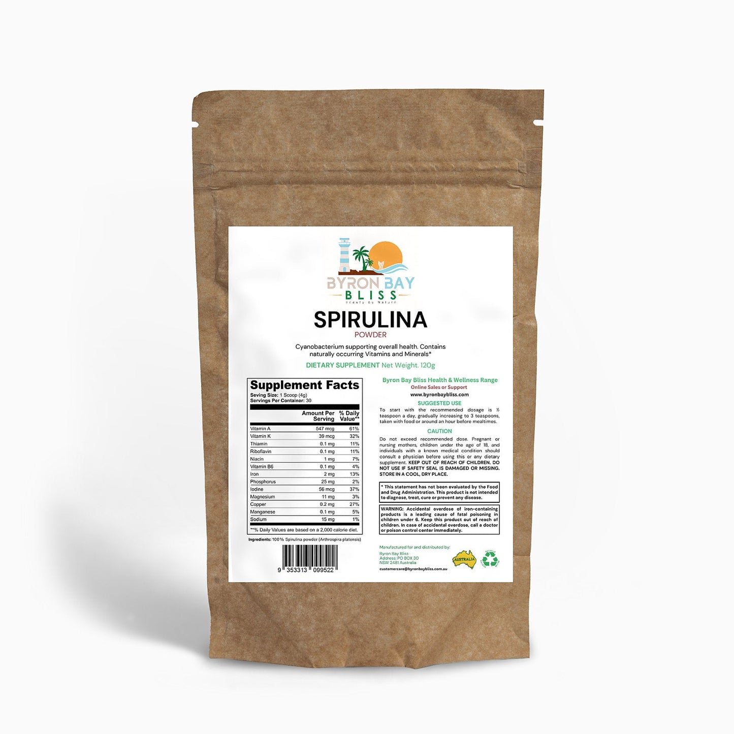 Spirulina Powder Byron Bay Bliss